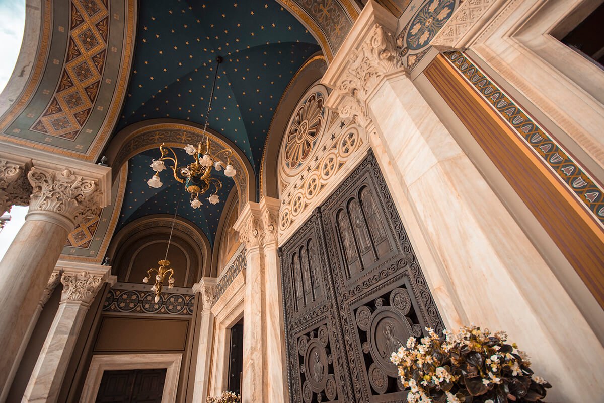 church ceiling in athens