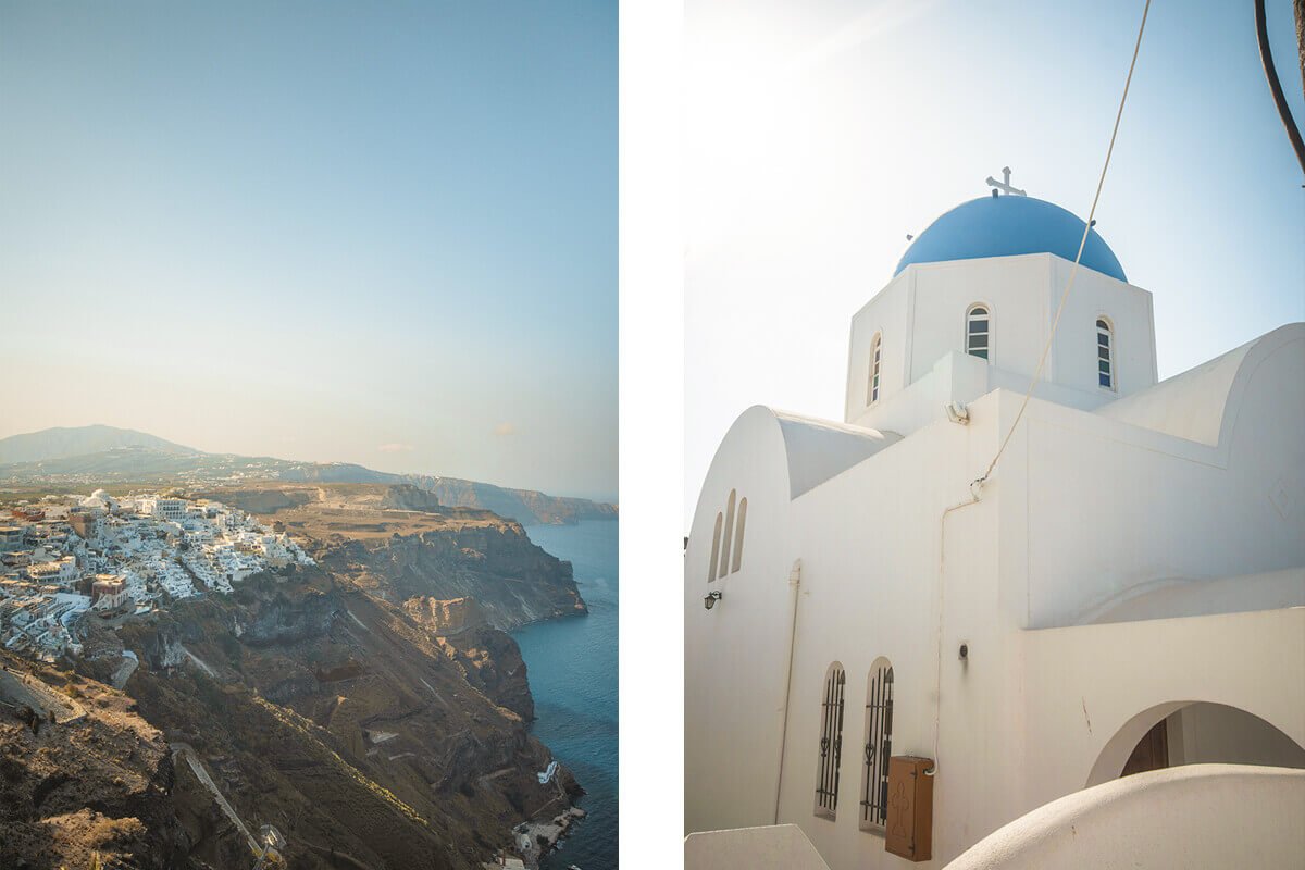 cliff views and church hike fira to oia