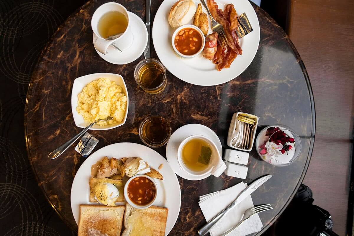 breakfast flatlay furama riverfront review