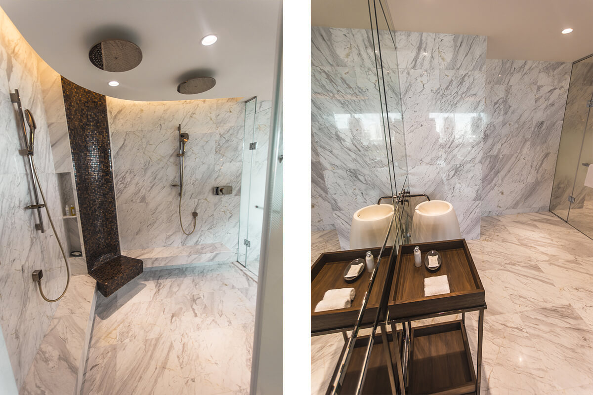 bathroom in the presidential suite at the grand hyatt kochi