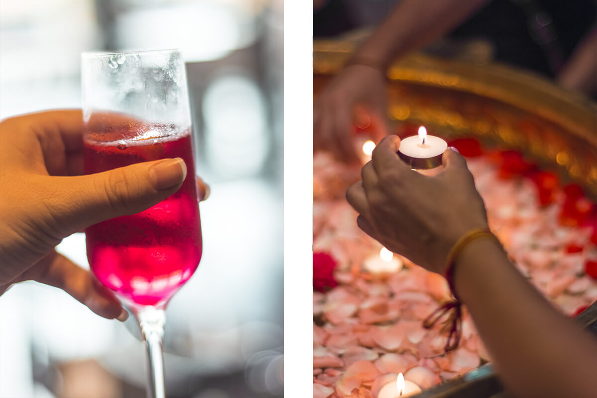 welcome drink at the grand hyatt kochi