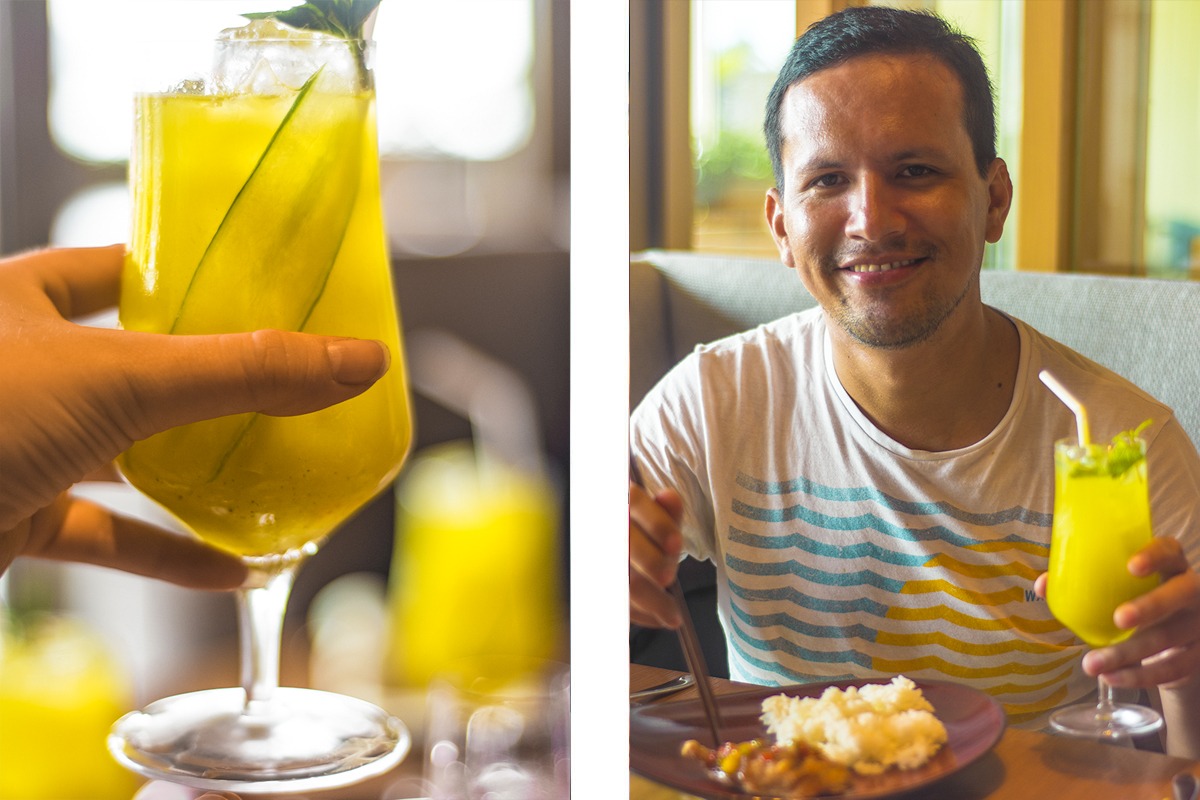 thai pineapple and cucumber drink at the grand hyatt kochi
