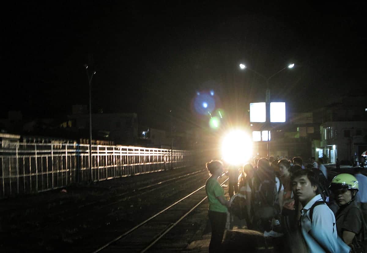 waiting for the night train to arrive in da nang