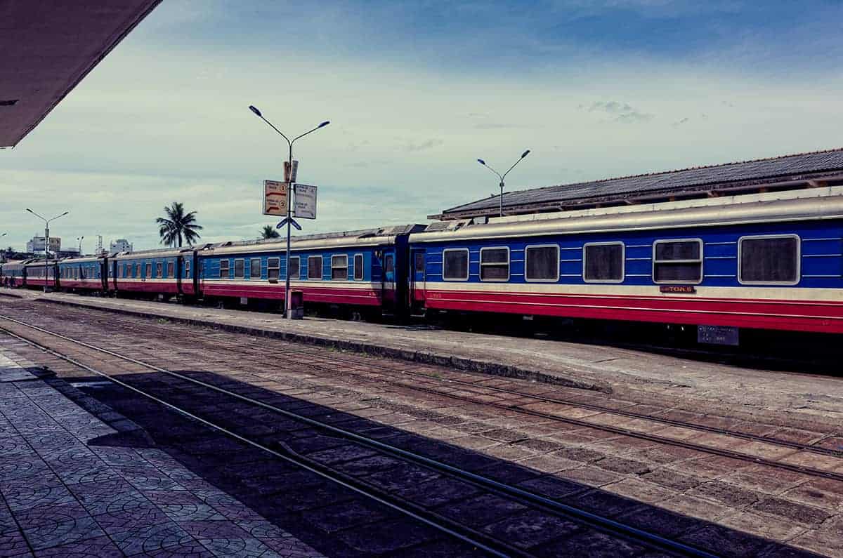 arriving at the train station in nha trang