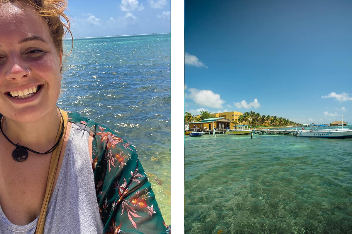 enjoying the views and clear ocean in san pedro belize