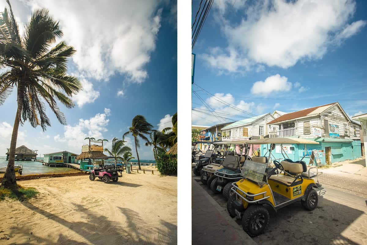 everywhere around san pedro you will find plenty of golf carts as this is the main way to get around