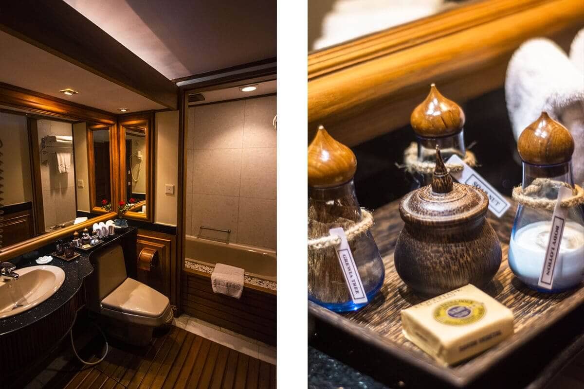 bathroom and amenities hotel by the red canal