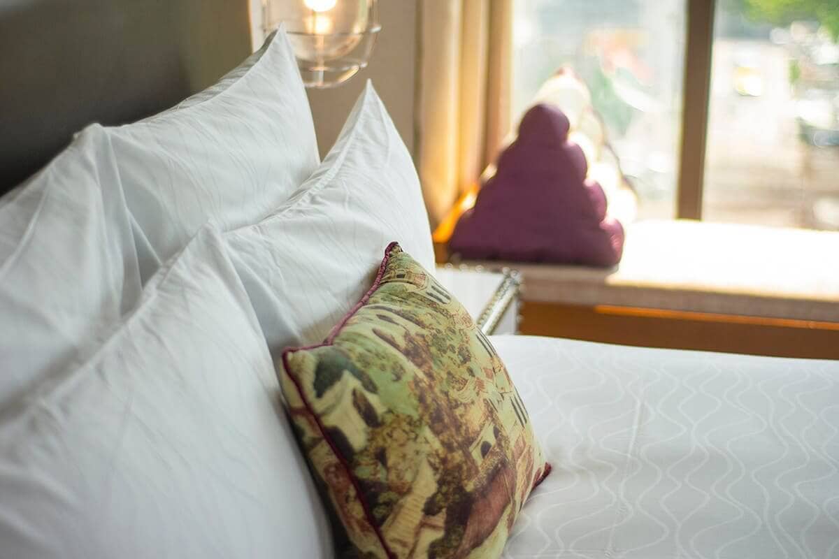 Hotel Indigo Bangkok Wireless Road Review 8 cushions in room hotel indigo bangkok review