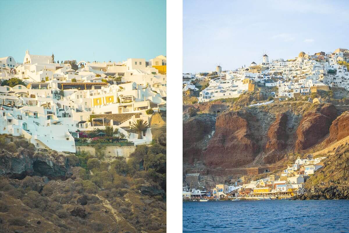 sunset over santorini from the ocean how expensive is greece