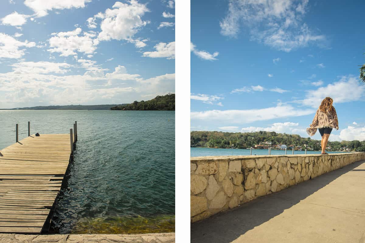 hanging out at the swim spot in flores guatemala