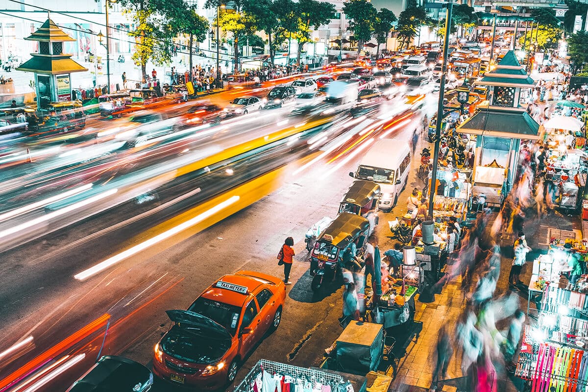 busy traffic around mueang airport