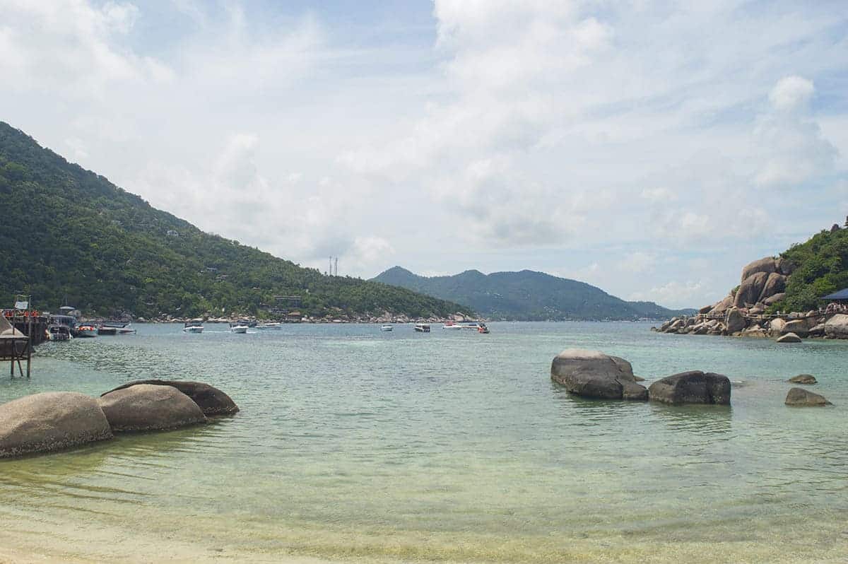 on koh nang yuang looking towards koh tao in the distance