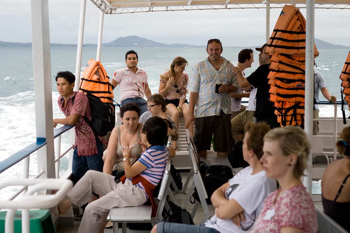 passangers on the ferry to koh tao