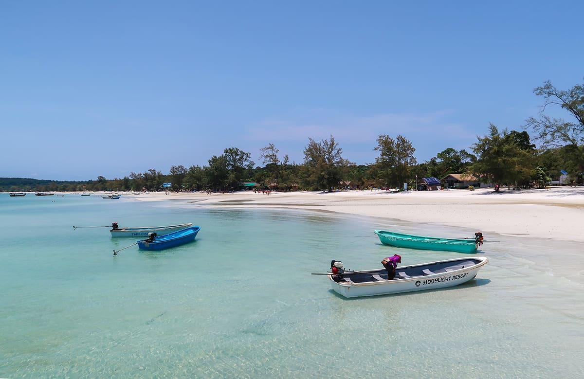 arriving to the crystal clear calm waters of koh rong samloem