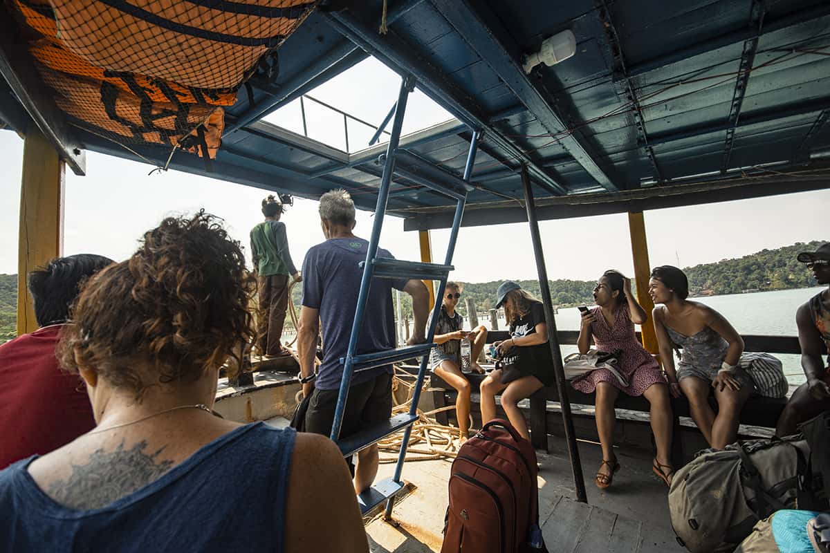 taking the supply boat from koh rong to koh rong samloem
