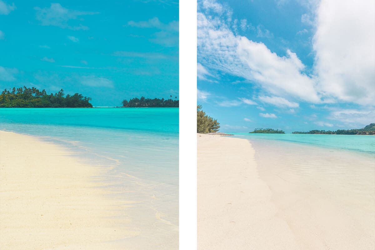 the muri beach lagoon from koromiri motu one of the best beaches in rarotonga