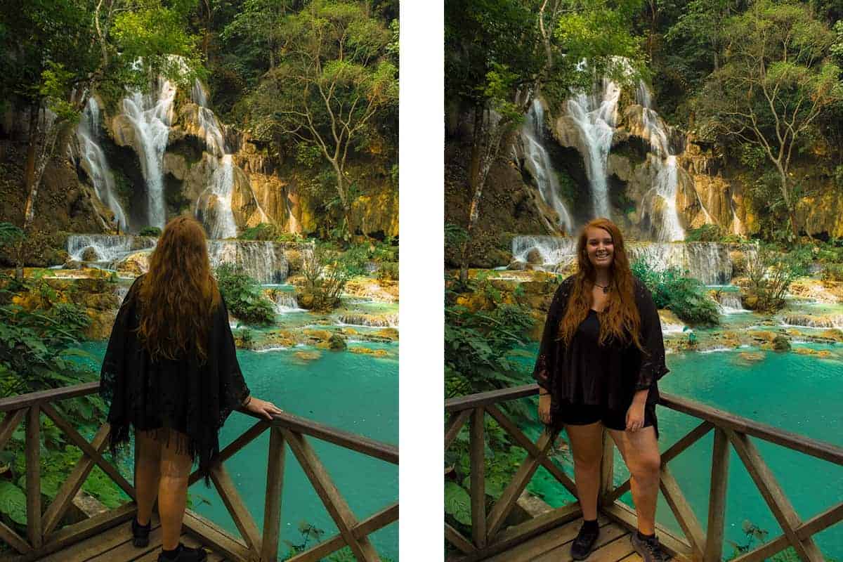 viewpoint at kuang si falls