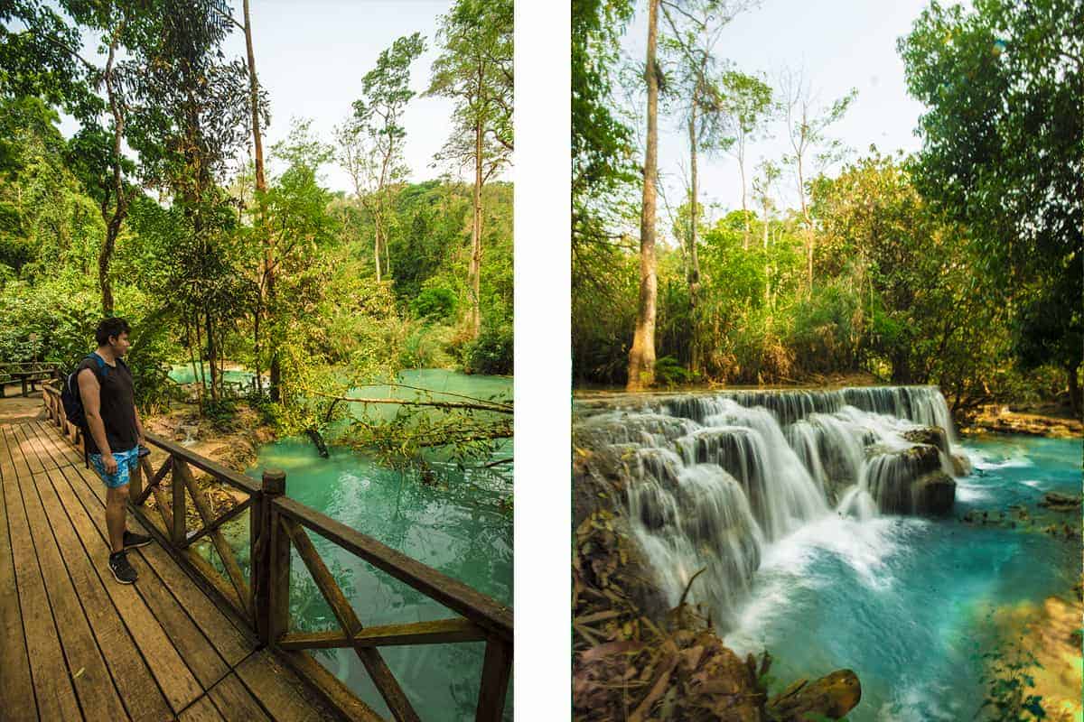 exploring the other pools at kuang si falls