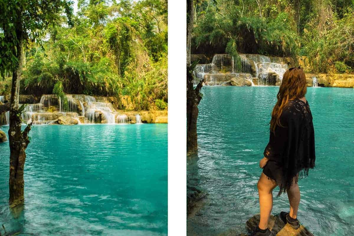 one of the swimming spots at kuang si falls