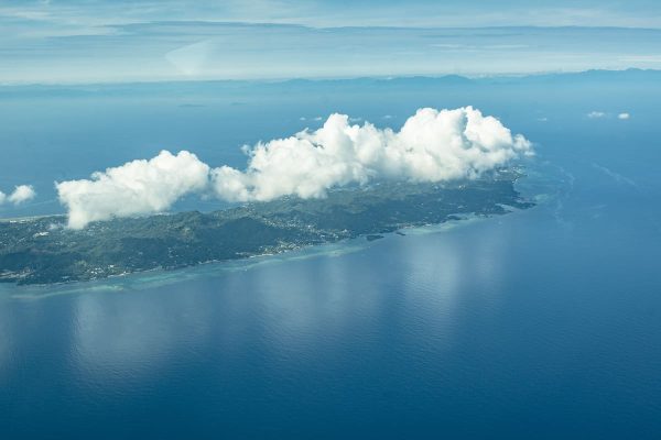 the view flying from la ceiba to roatan