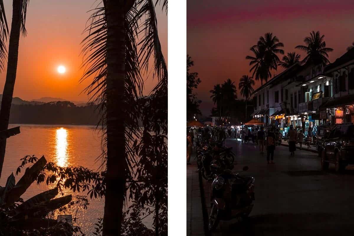sunset luang prabang night market