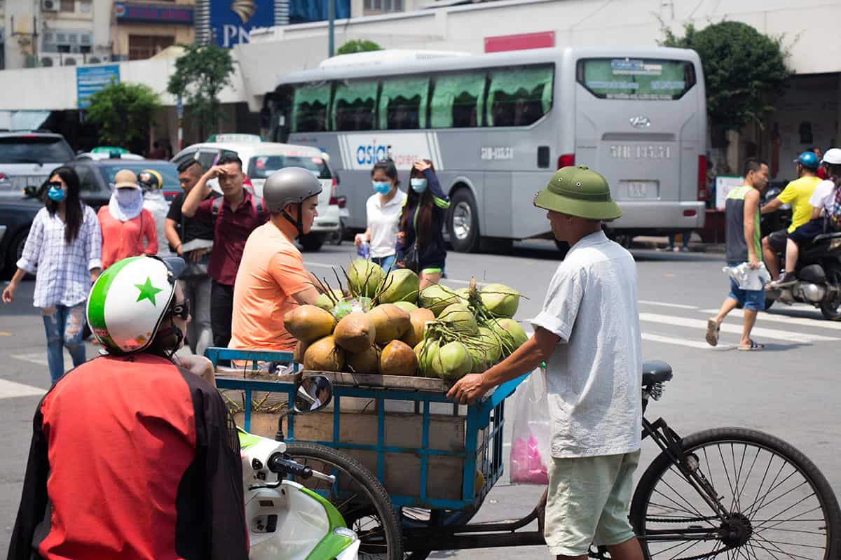 bus driving by in ho chi minh city