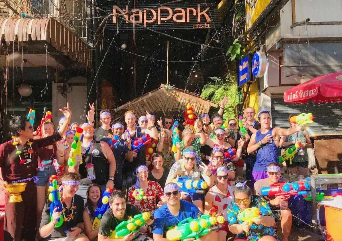 nappark hostel khao san road songkran celebrations