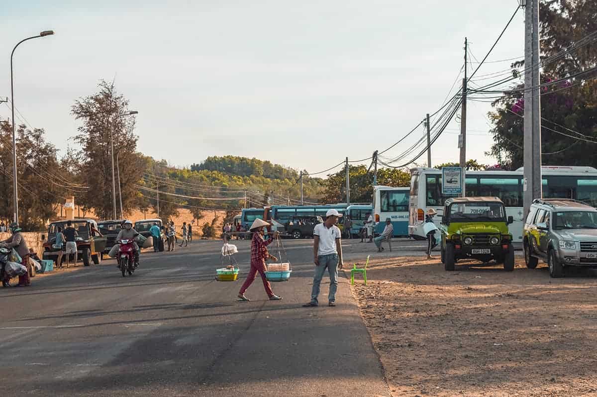 Nha Trang To Mui Ne: Travel By Bus, Train Or Private Transfer 5 the quiet roads in mui ne with lots of tour buses