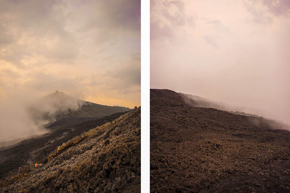 Pacaya Volcano Hike: Difficulty, What To Expect & Top Tips 2025 6 the sky changing color during sunset as we descend back down to the parking lot