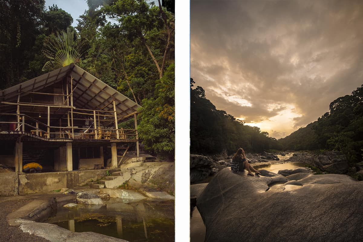 beautiful rock pools out the front of our accommodation at jungle river lodge