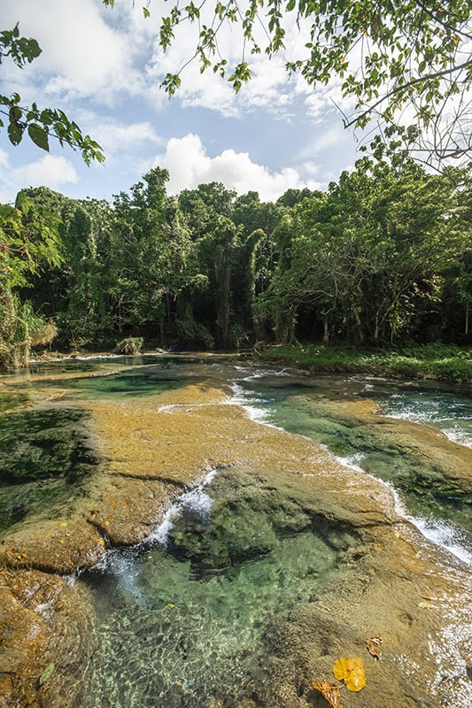 natural swimming pools created at rarru cascades in port vila