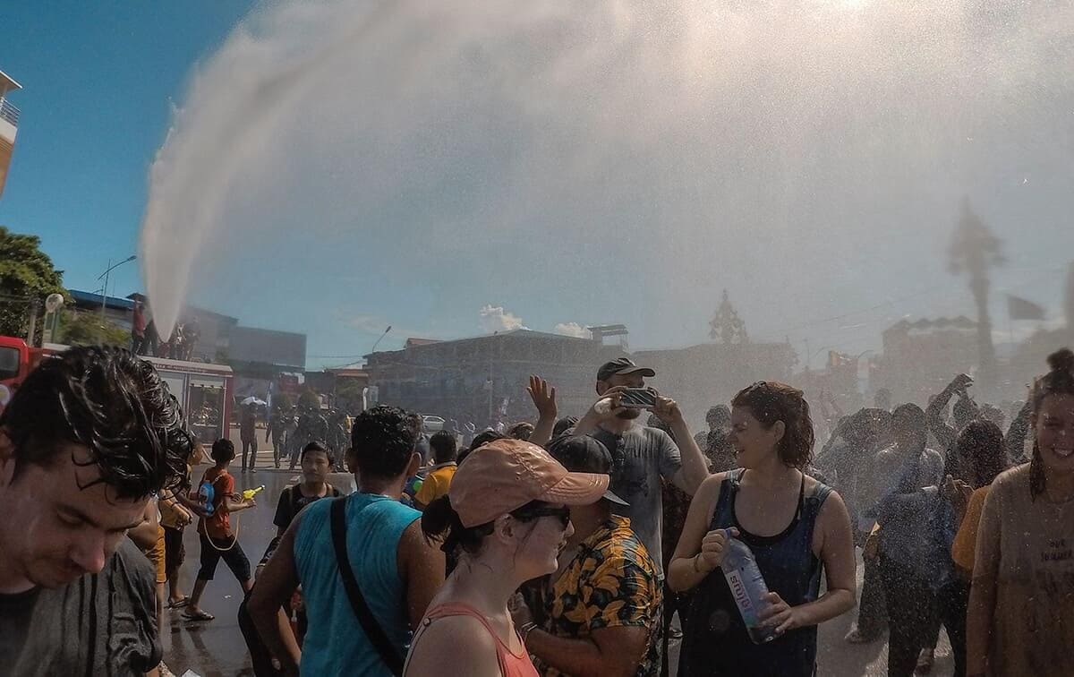 celebrating songkran in kampot