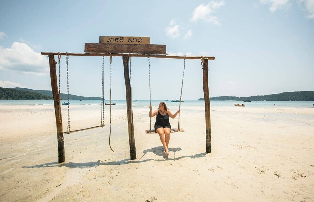 swings on beach at koh rong samloem