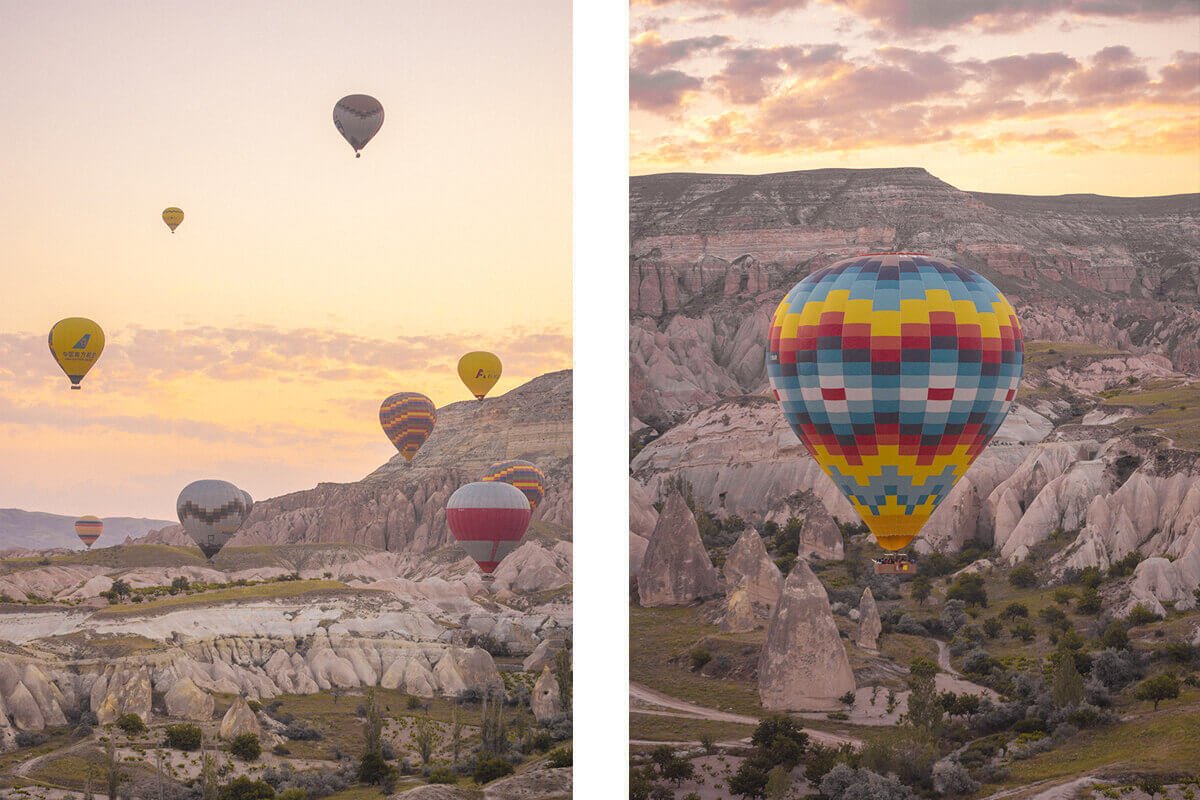 rock formations royal balloons cappadocia