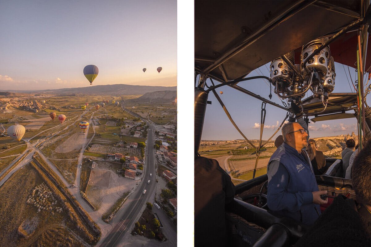 pilot in basket hot air ballooning cappadocia