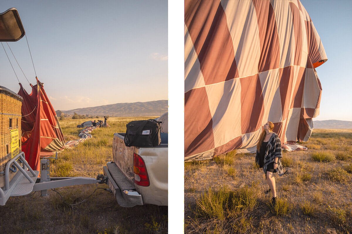 deflating balloon hot air ballooning cappadocia