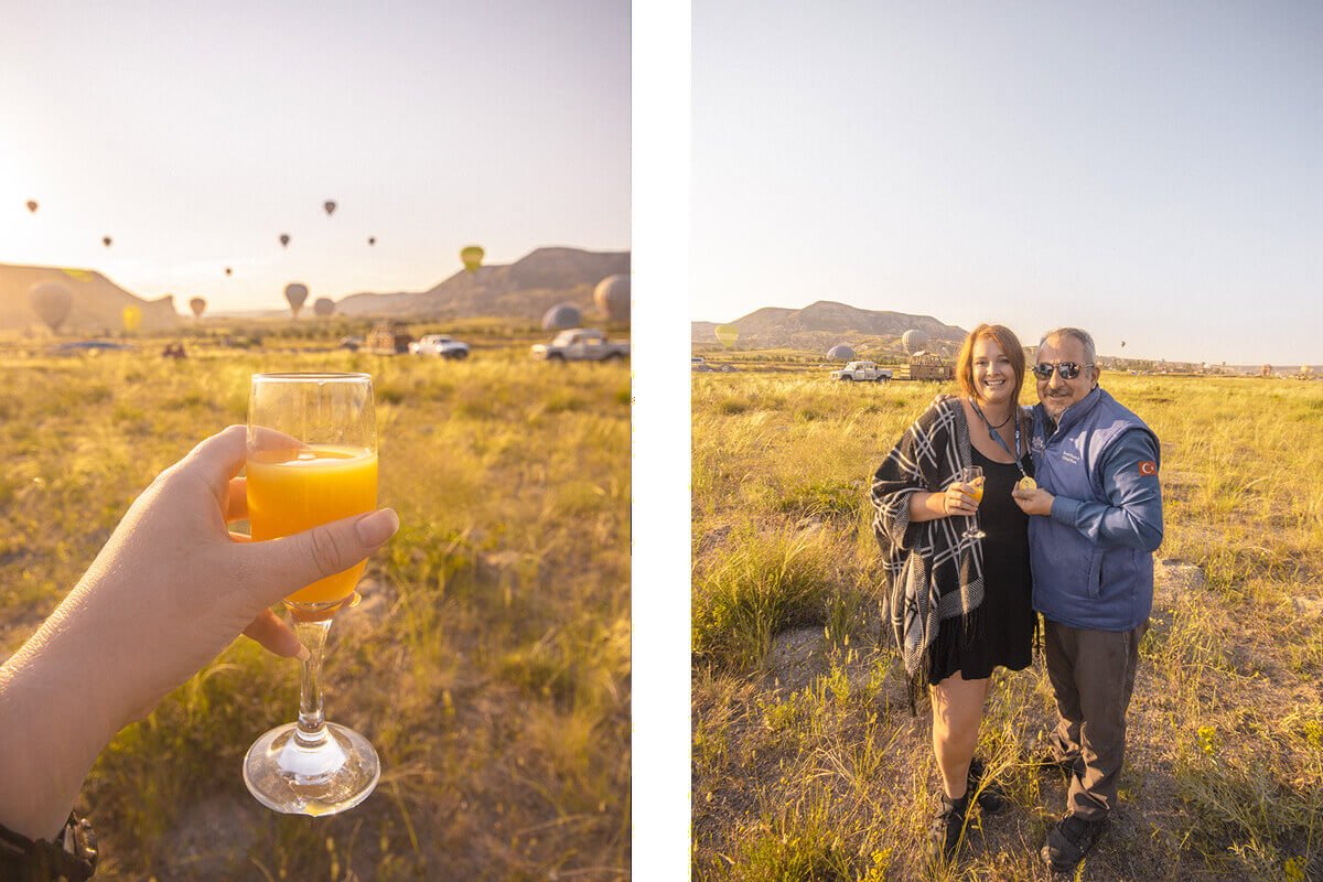 photo with pilot hot air ballooning cappadocia