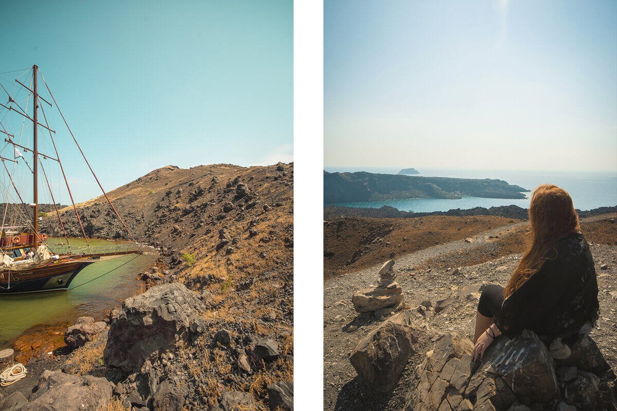 Volcano Tour In Santorini: What To Expect 9 arriving in nea kameni sailboat tour