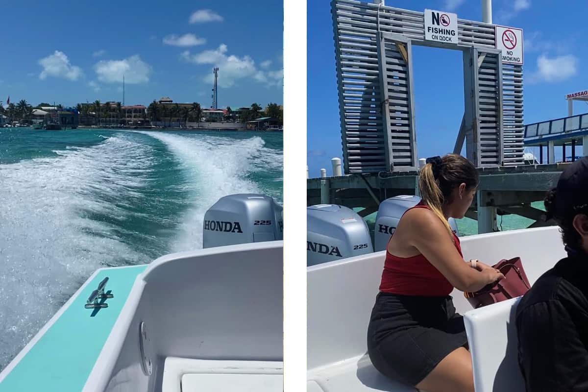 San Pedro To Caye Caulker: Best Ways To Travel Explained 2025 7 views looking back to san pedro when taking the ferry // hanging out on the ferry waiting for it to depart from the pier
