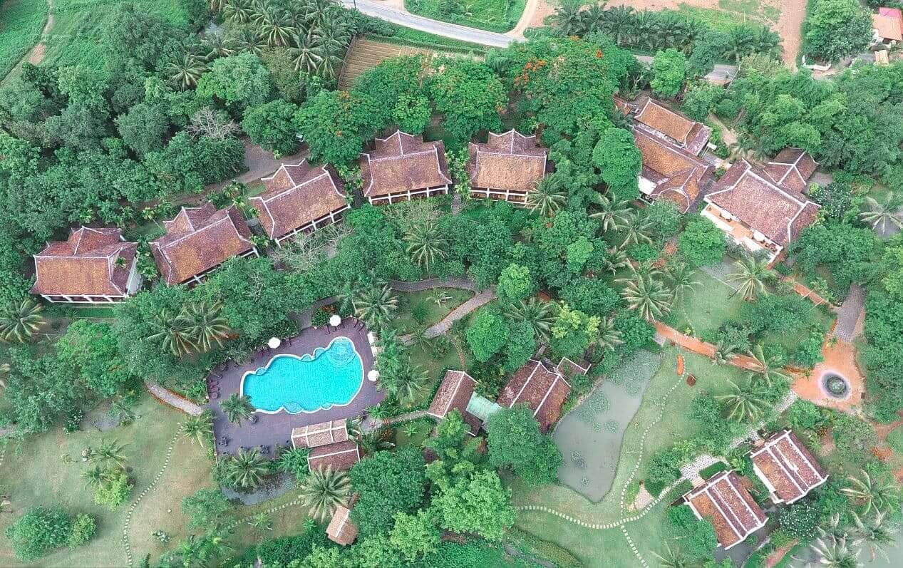 santi resort from above in luang prabang