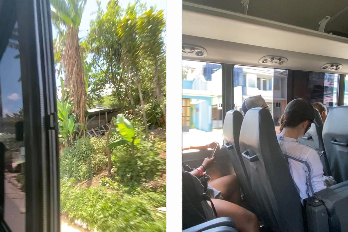 views out of the window while traveling from semuc champey to antigua // sitting comfortable on the tourist shuttle