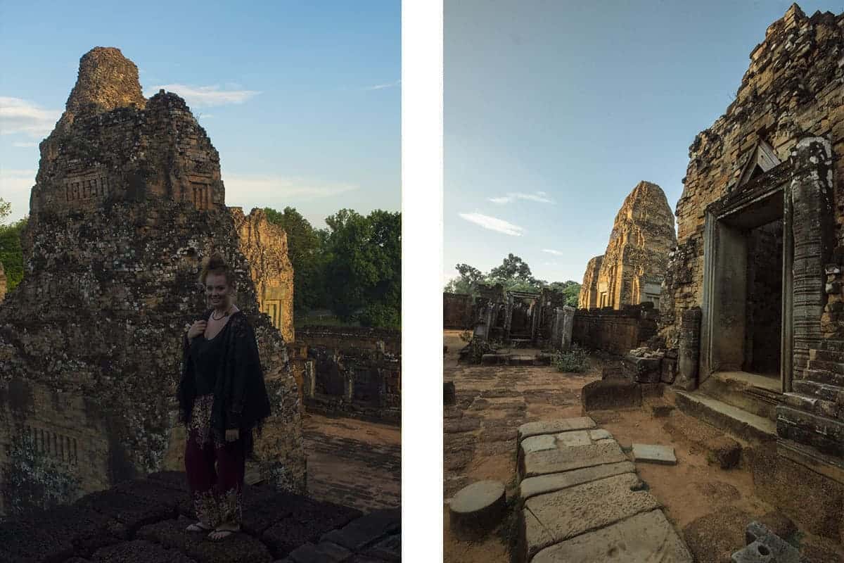 experiencing sunset at angkor archeological park