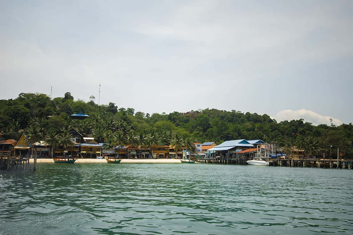 arriving at the main village in koh rong called koh toch