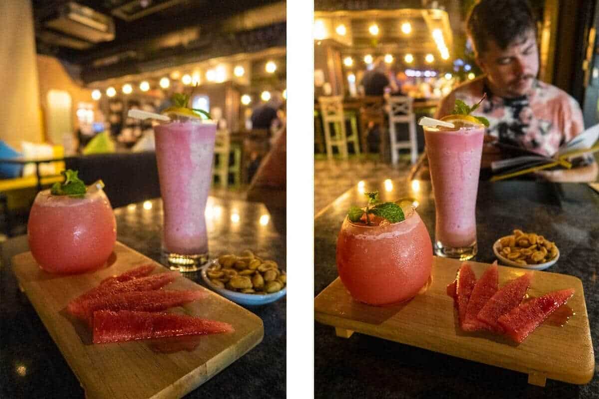 enjoying a cocktail in bangkok