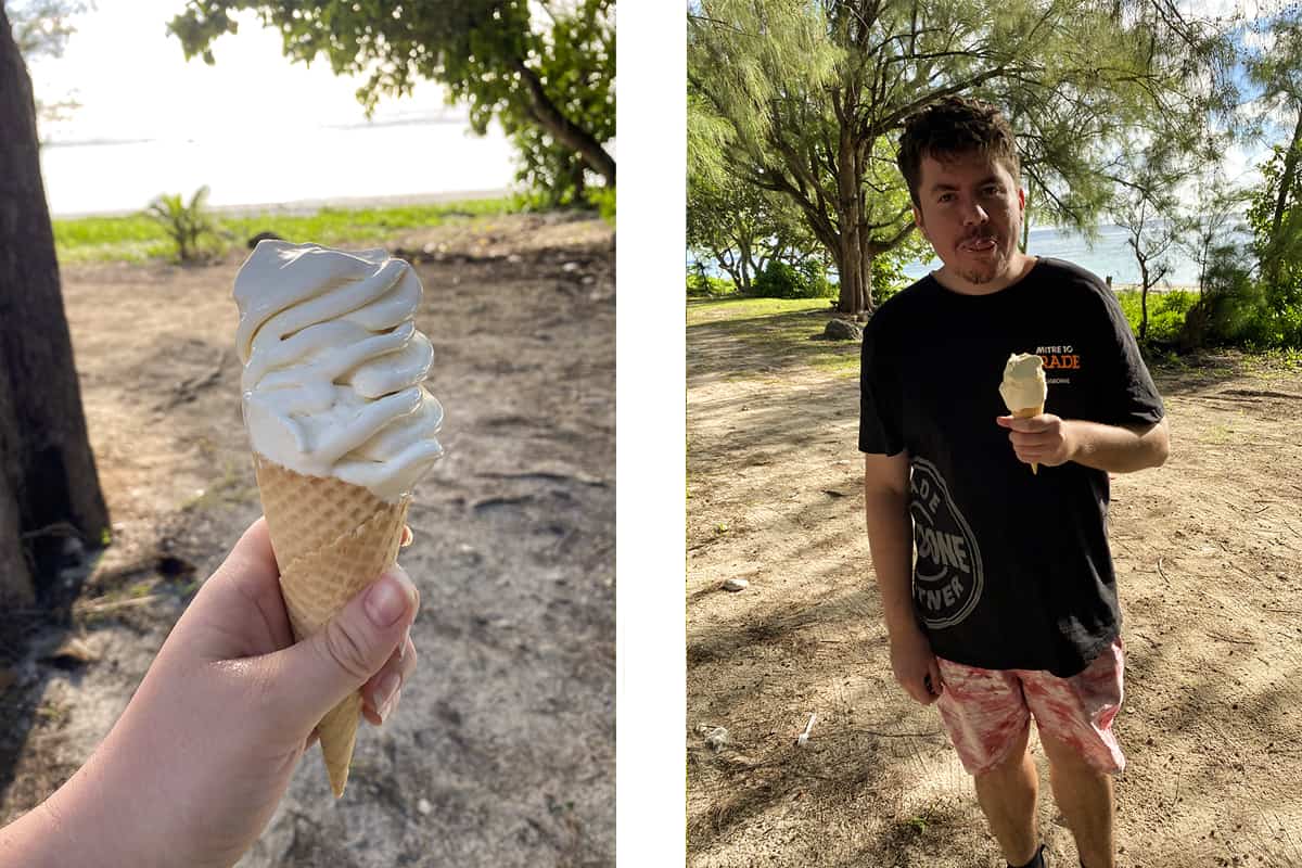 ice cream on the beach in rarotonga