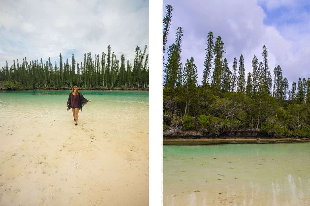 hanging out on the perfectly clear waters of the natural pool