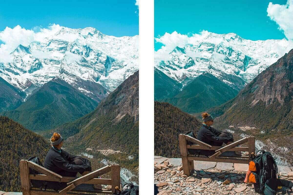 mountain watching upper pisang to ngawal on the annapurna circuit nepal