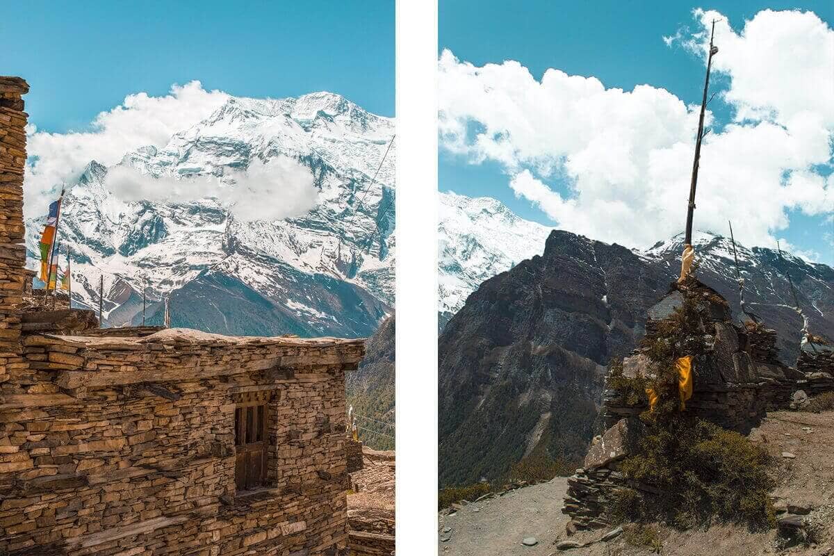village upper pisang to ngawal on the annapurna circuit nepal