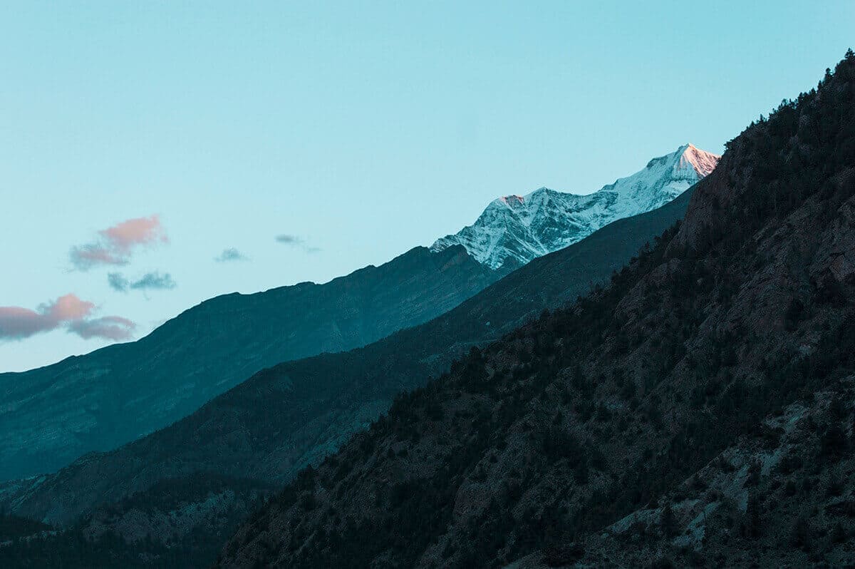early morning peak upper pisang to ngawal on the annapurna circuit nepal