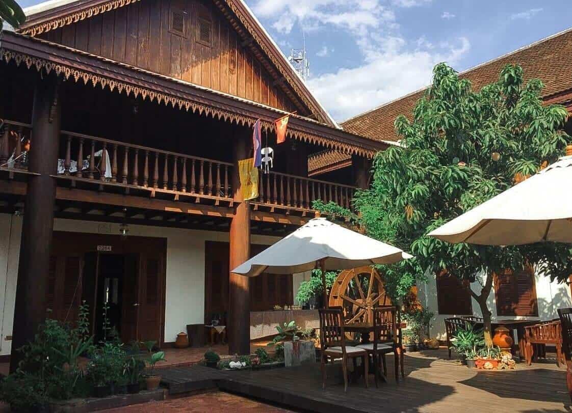 villa pumalin from the front in luang prabang